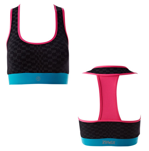 Zumba Fitness Feel Free T-Bra Top - Black