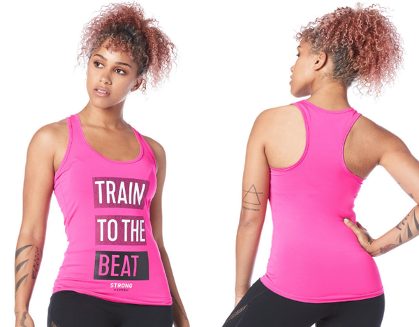 Zumba Fitness STRONG By Zumba Train to the Beat Racerback - Shocking Pink