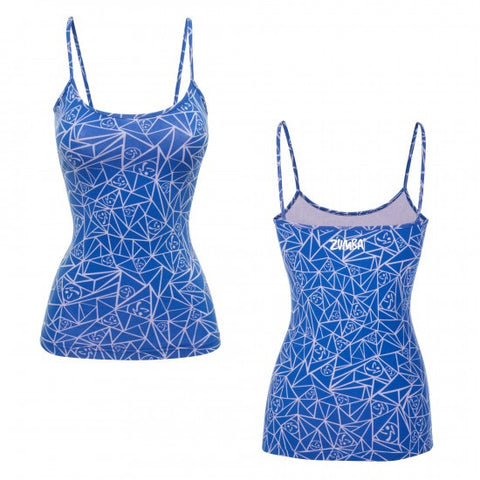 Zumba Fitness Shatter Spaghetti Tank Top - Blue (CLOSEOUT)