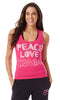 Zumba Fitness Peace Love-N-Racerback - Back to the Fuchsia (CLOSEOUT)