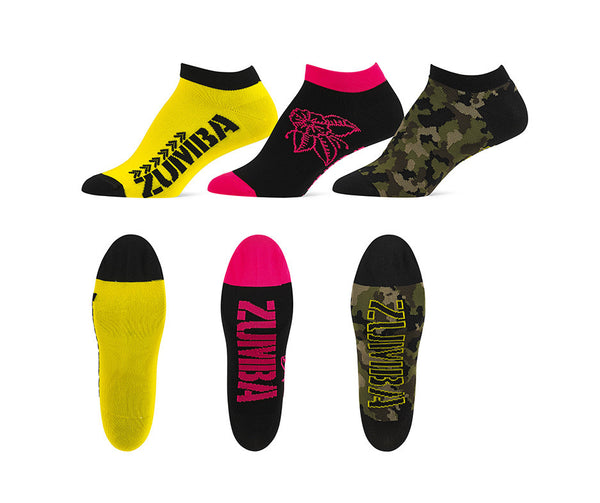 Zumba Fitness Z Army Ankle Socks 3 PK