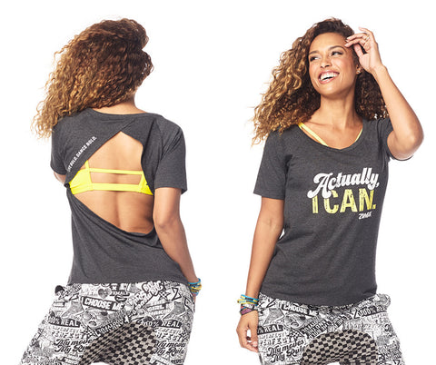 Zumba Fitness Fierce Female Open Back Top - Bold Black