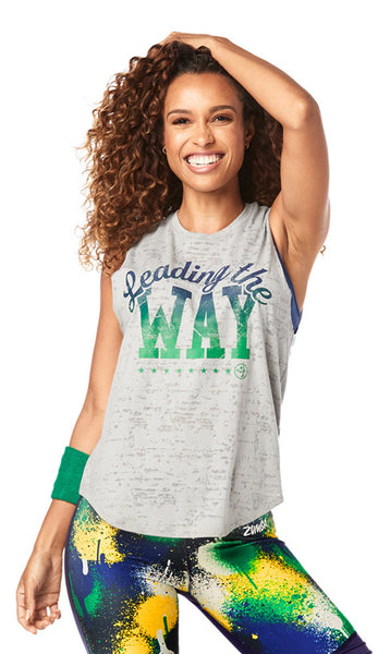 Zumba Fitness Instructor Leading The Way Muscle Tank - Pebble