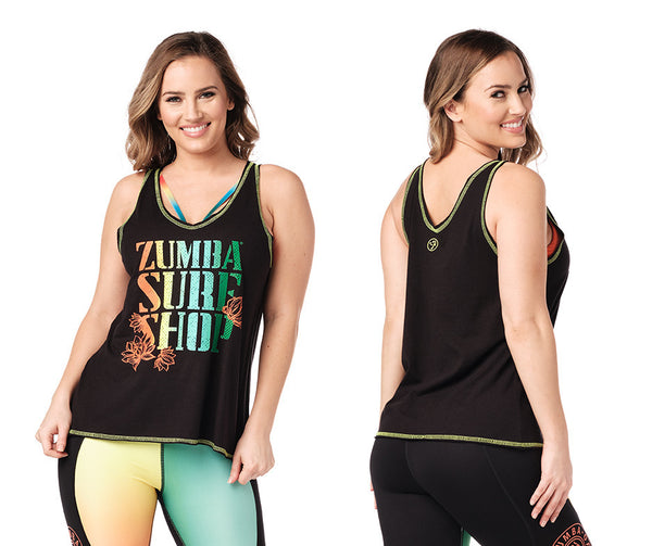 Zumba Fitness Surf Shop Tank - Bold Black